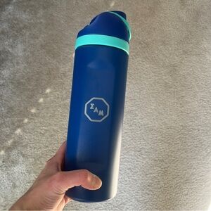 Sigma Alpha Mu Fraternity Blue and Teal Water Bottle